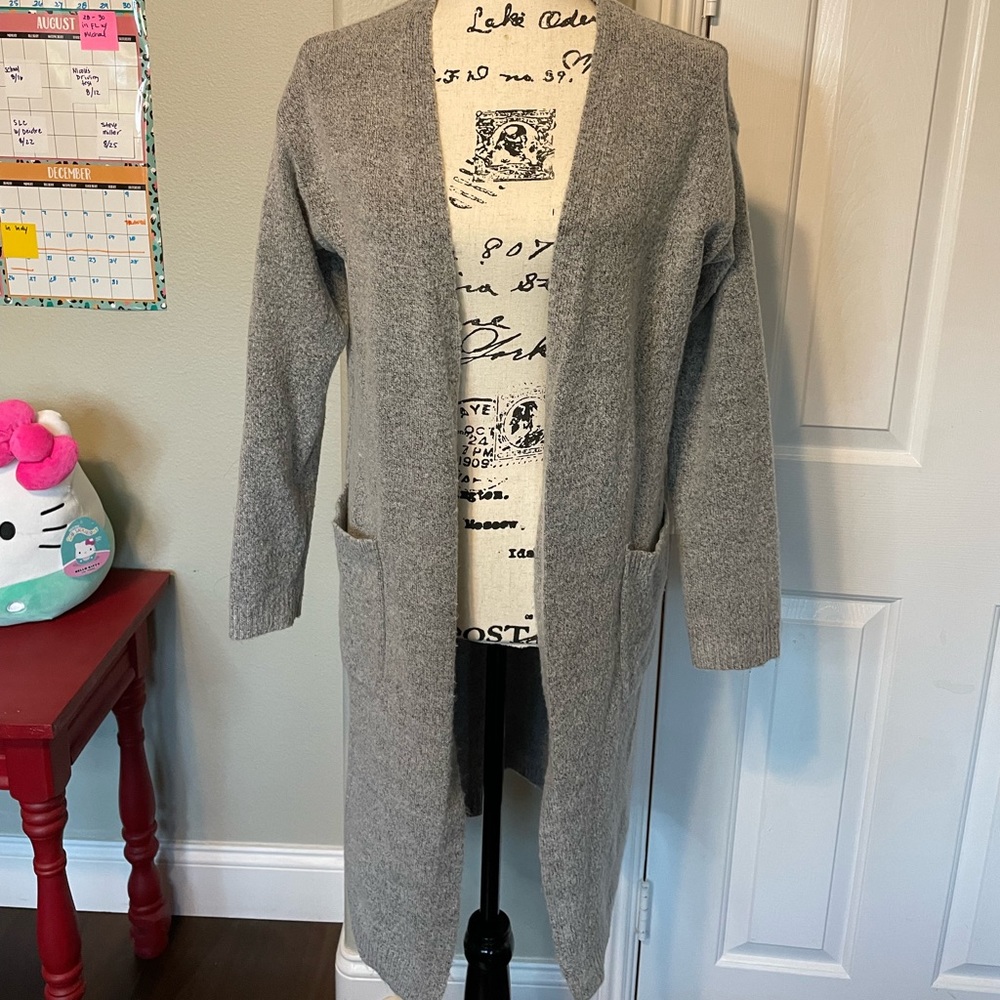 PnA.k long cardigan. Ladies medium. Light gray.